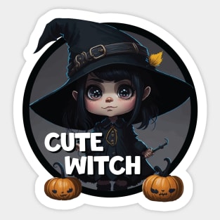 Halloween Cute Little Witch Sticker